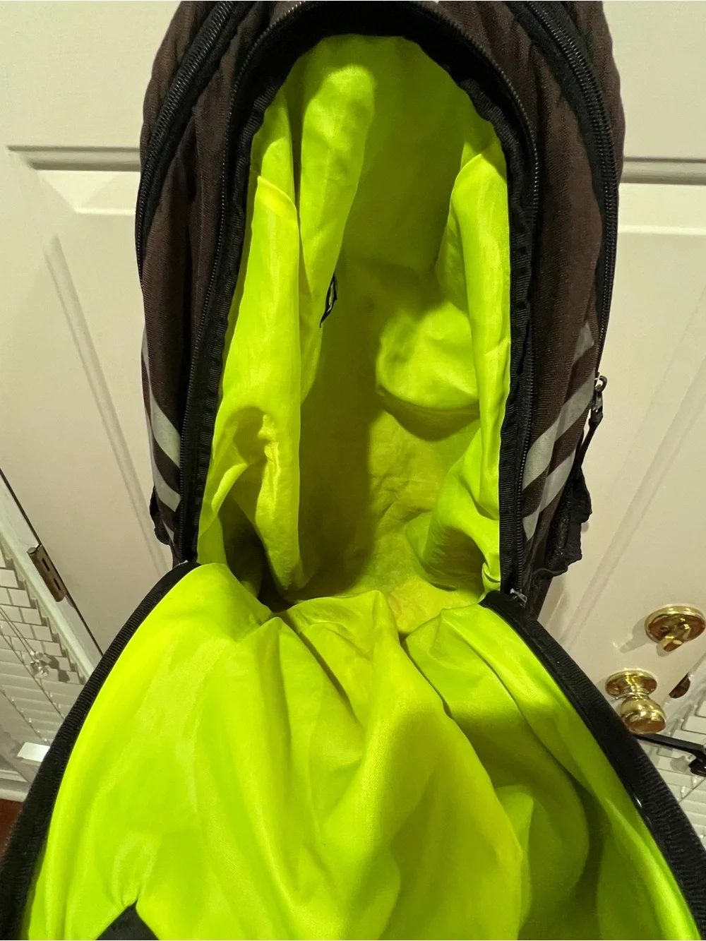adidas Men's Black Backpack with White Logo and Silver Stripes